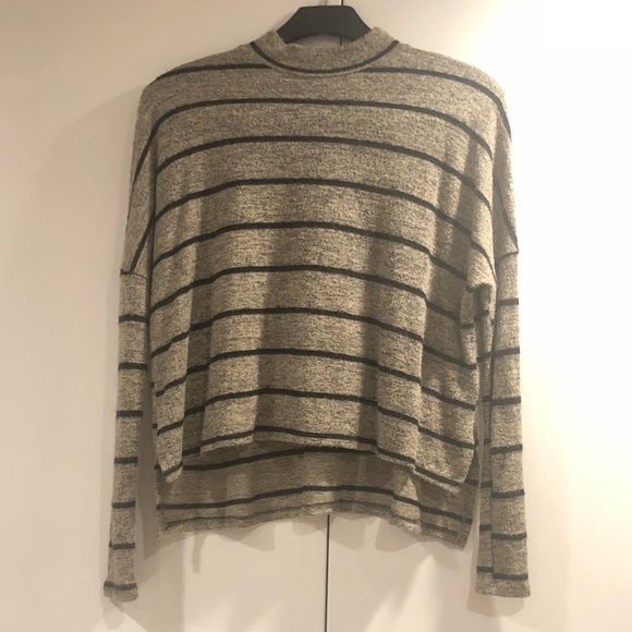 Soprano Striped Mock Turtleneck Pullover Sweater - Picture 3 of 3